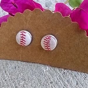 Handmade Baseball Earrings